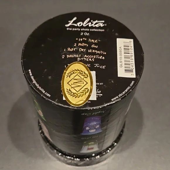 Hand Painted Shot Glass By Lolita 19th Hole 2oz New In Box Nwt Gift Golfer Bar - Picture 2 of 6